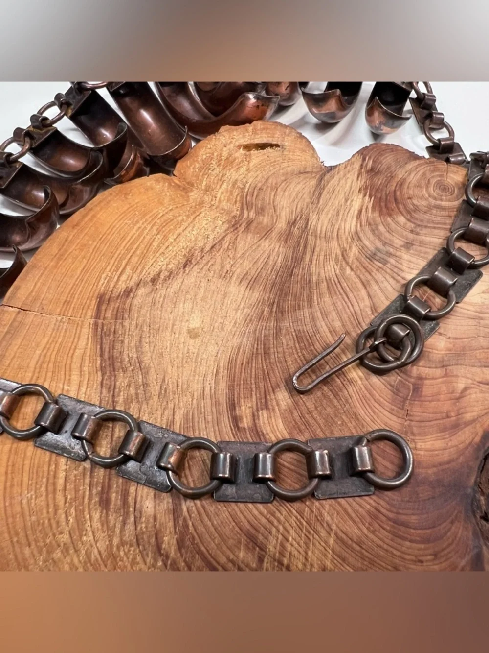 Modernist Copper Bib Collar Necklace